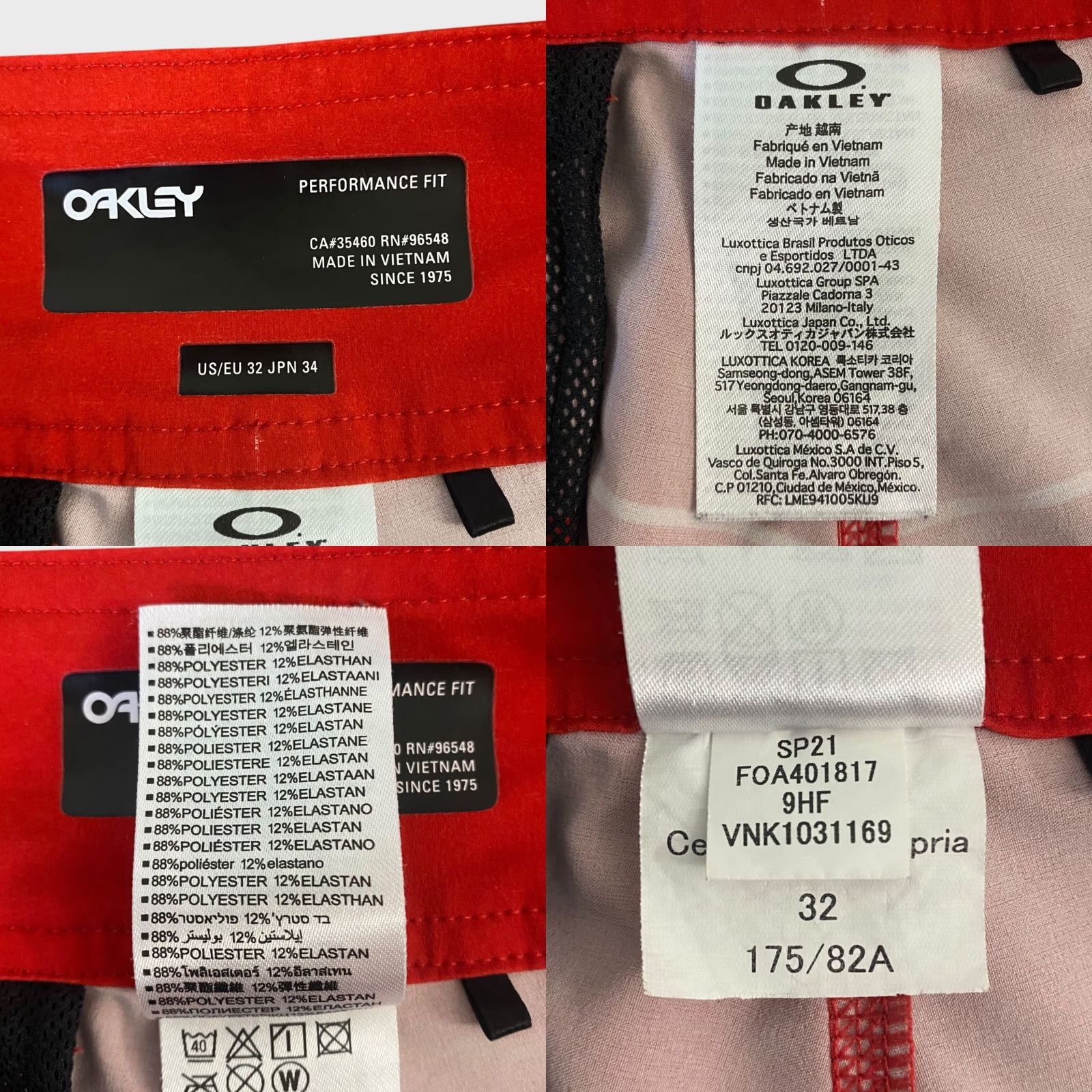 Oakley VINTAGE Oakley Retro Bloom Board Shorts Red Men's 32 Performance Stretch Surf Swim Size US 32 / EU 48 - 8 Thumbnail