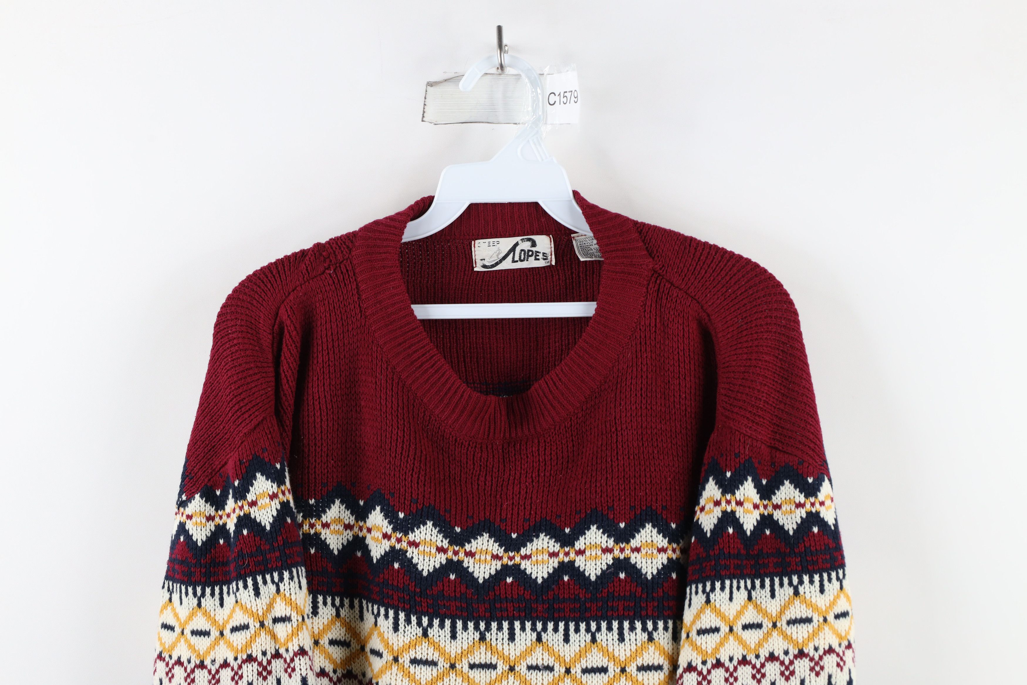Vintage Vintage 70s Streetwear Rainbow Fair Isle Knit Sweater Size L / US 10 / IT 46 - 2 Thumbnail