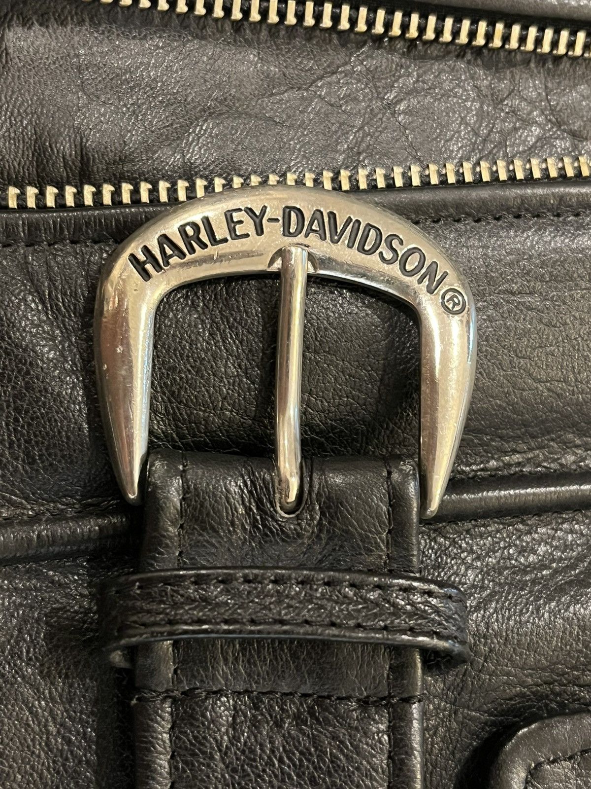 Harley Davidson Harley Davidson EMBOSSED EAGLE Black Leather Jacket LOGO Size US L / EU 52-54 / 3 - 4 Thumbnail