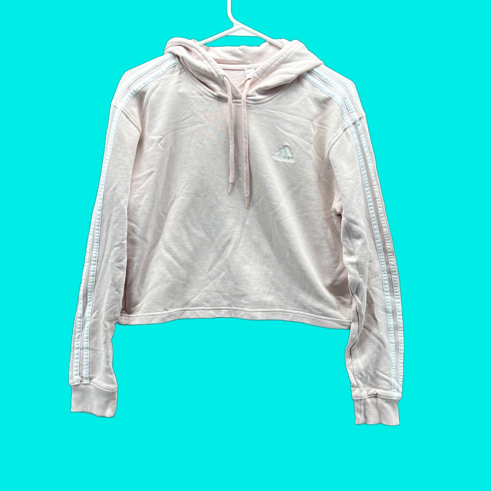 Adidas Adidas Hoodie Women Small Pink Striped 3-Stripe French Terry Pullover Sweatshirt Fall Winter 3-Stripe Logo Mens Women Boys Girls Size S / US 4 / IT 40 - 1 Thumbnail