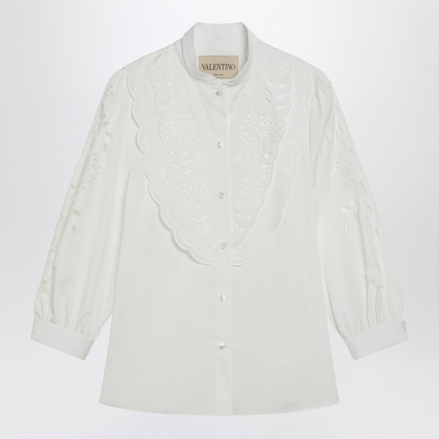 Valentino Valentino White Shirt With Sangallo Embroidery Size M / US 6-8 / IT 42-44 - 1 Thumbnail