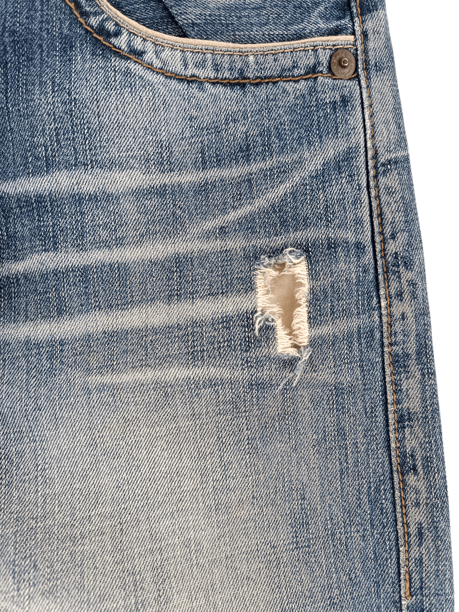 Japanese Brand 💥Flare💥90s Back Number Distress Ripped Jeans Faded Size US 32 / EU 48 - 9 Thumbnail