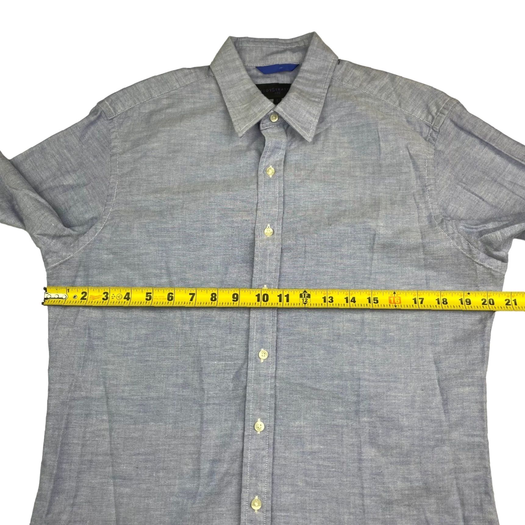 Vintage Teddy Stratford Shirt Oxford Button-Up 100% Cotton Large Long Sleeve Blue Button/Zip Closure Mens Regular Collar Spread Vintage No Size US L / EU 52-54 / 3 - 8 Thumbnail