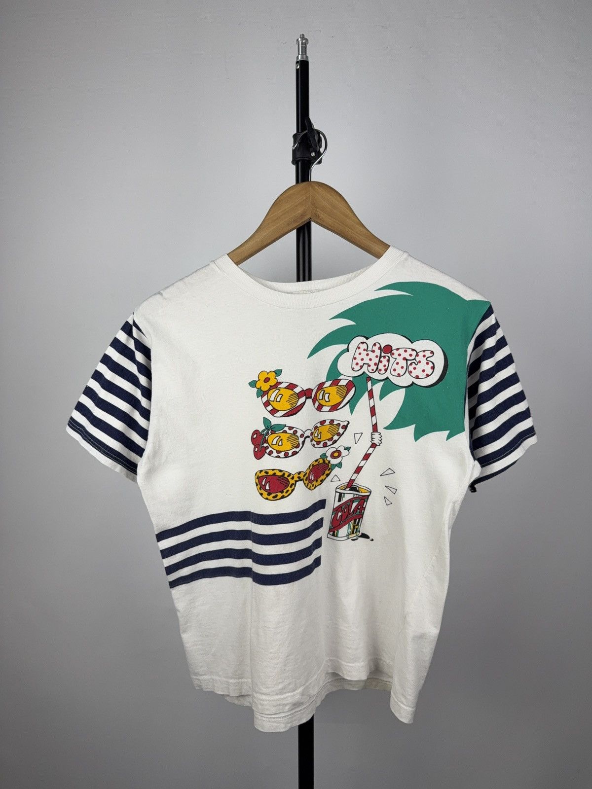 Coca Cola × Vintage Vintage Striped Pop Art Cola Tee 80s Hits Graphic Shirt Size US S / EU 44-46 / 1 - 1 Thumbnail