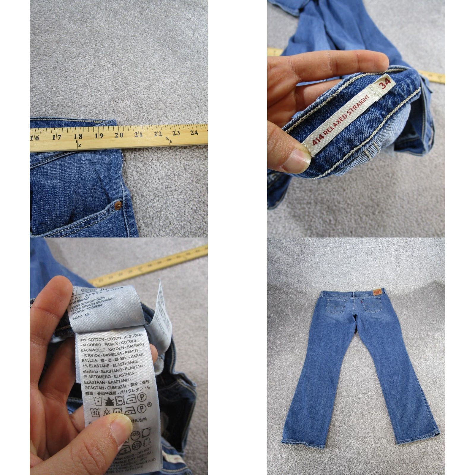 Levi's Levis Womens 34 Relaxed Straight Medium Wash Denim Jeans XL Size 24" / US 00 / IT 34 - 8 Thumbnail