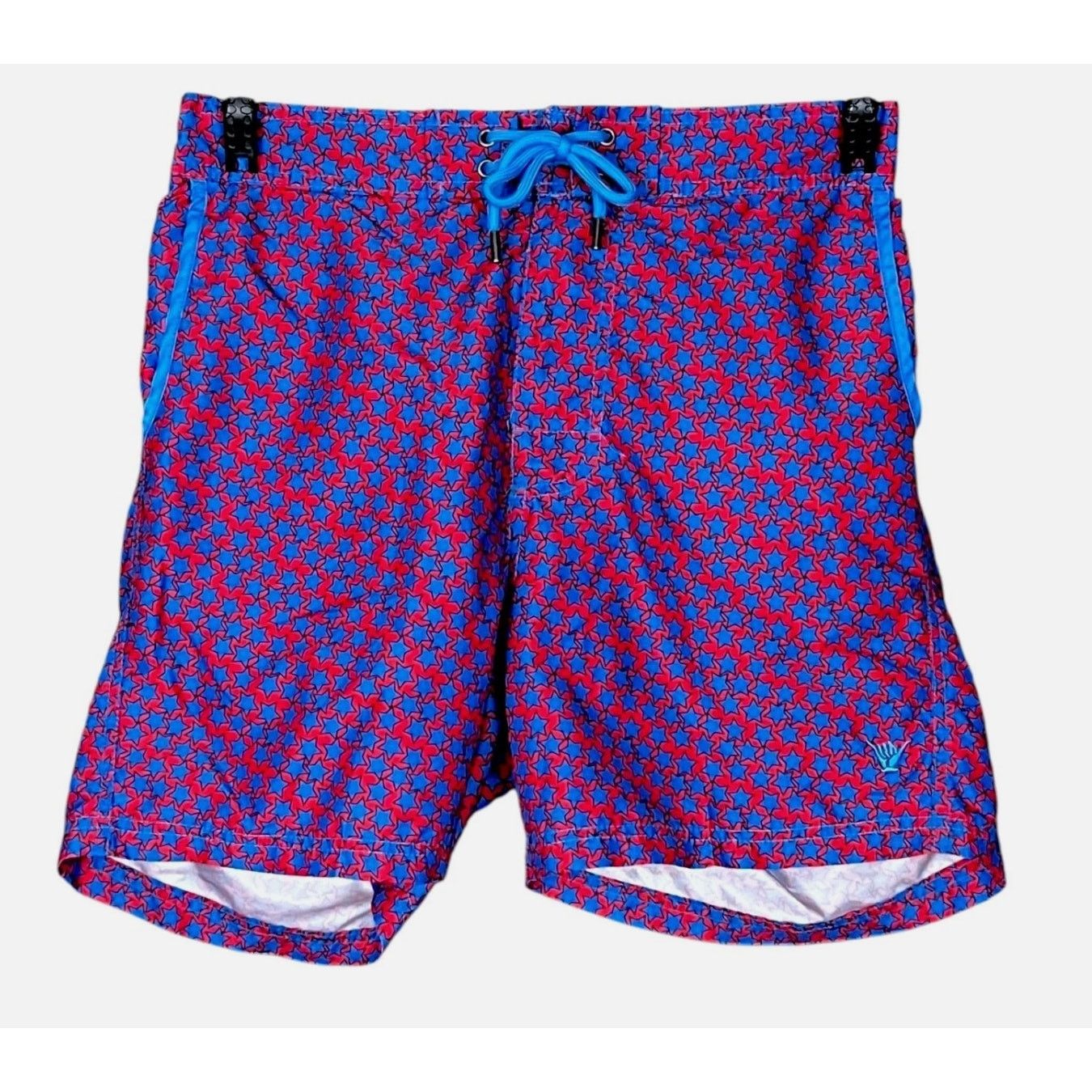 Other Beach Bros Star Pattern Red & Blue Men's Swim Trunks Beach M Size US 32 / EU 48 - 2 Thumbnail