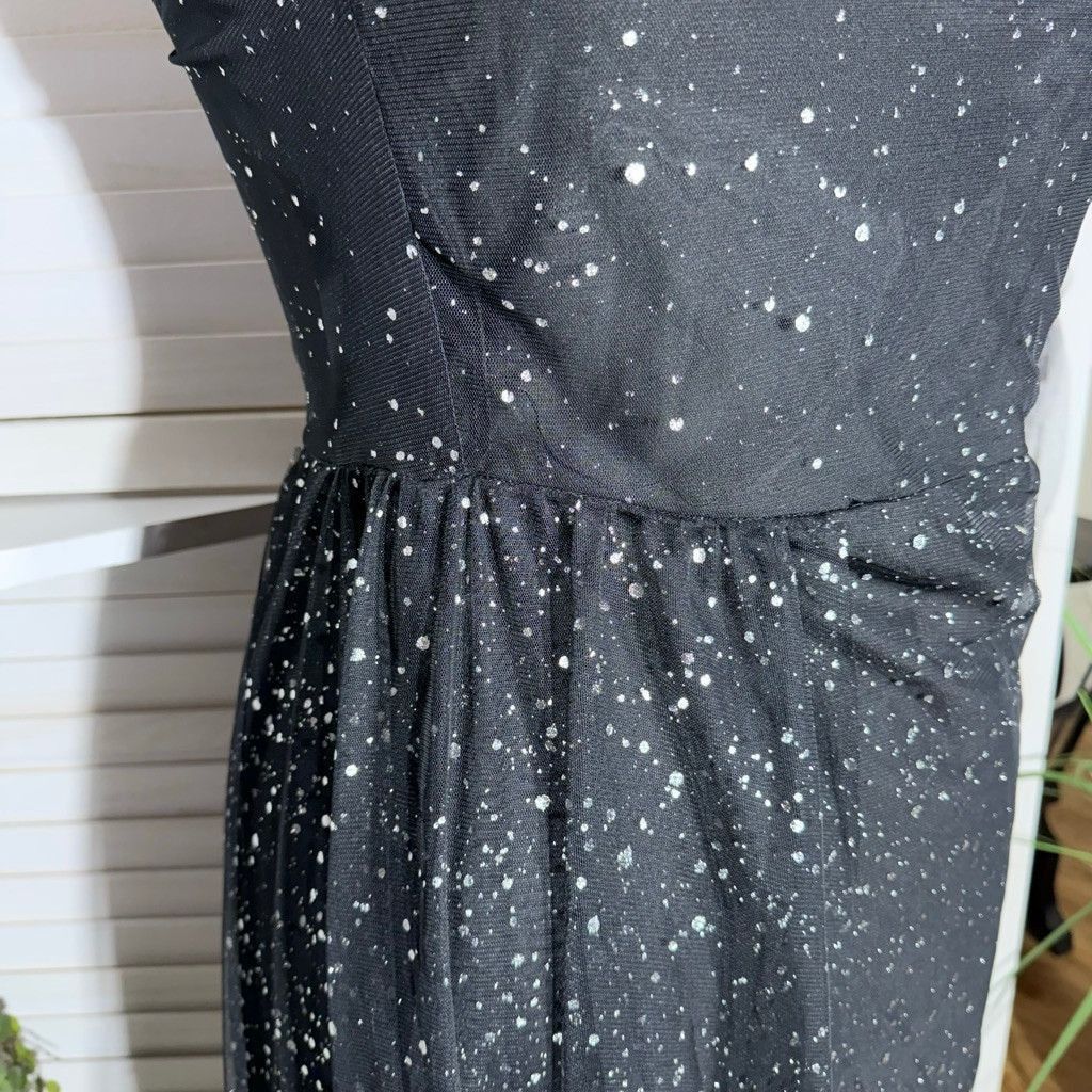 black mini embellished dress Dress Nighty Shiny-Black SHINY Black / L main image 0