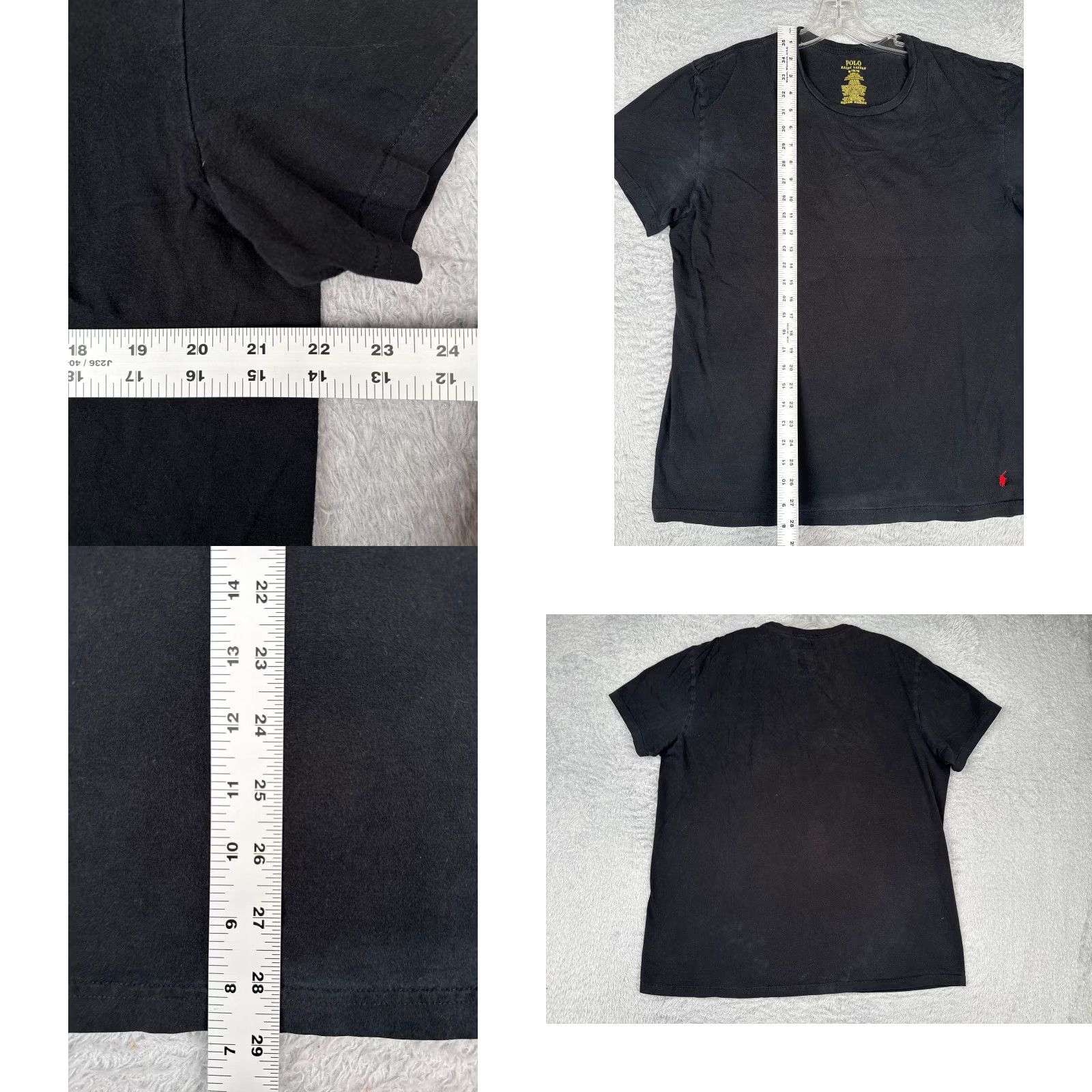 Ralph Lauren VINTAGE Ralph Lauren Polo Shirt Adult XL Black Cotton Jersey Classic Fit Crew Neck T-Shirt Logo Embroidered Men’s Size US XL / EU 56 / 4 - 8 Thumbnail