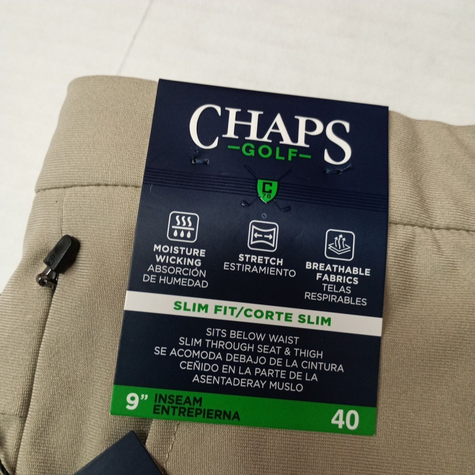 Chaps Chaps Golf Shorts Men's 40 Hampton Khaki Slim Fit 9" Inseam Size US 40 / EU 56 - 2 Thumbnail