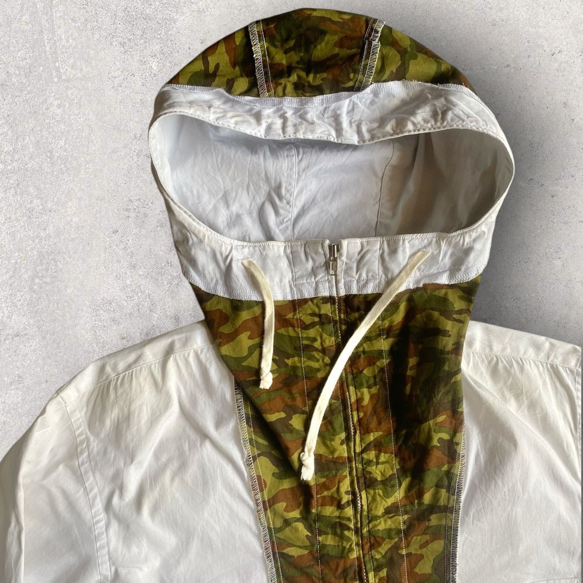 Comme des Garcons SHIRT Camo Zip Up White Hoodie Shirt Size US XS / EU 42 / 0 - 2 Thumbnail