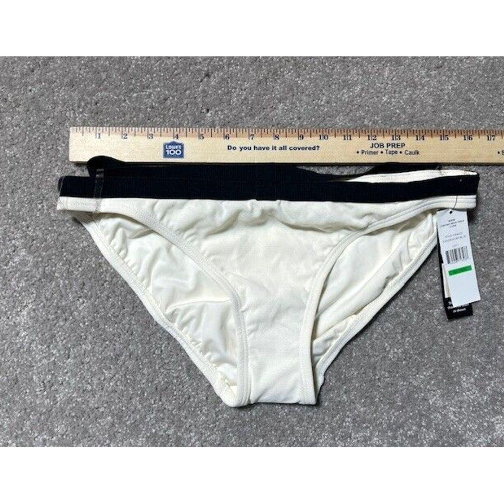 Vintage Carmen Marc Valvo Bikini Bottom Sz L Ivory Solid Nylon Spandex Lightweight Lined Beach Designer Resort 90s? Wait no 00s? Hmm Size 36" / US 14 / IT 50 - 4 Thumbnail