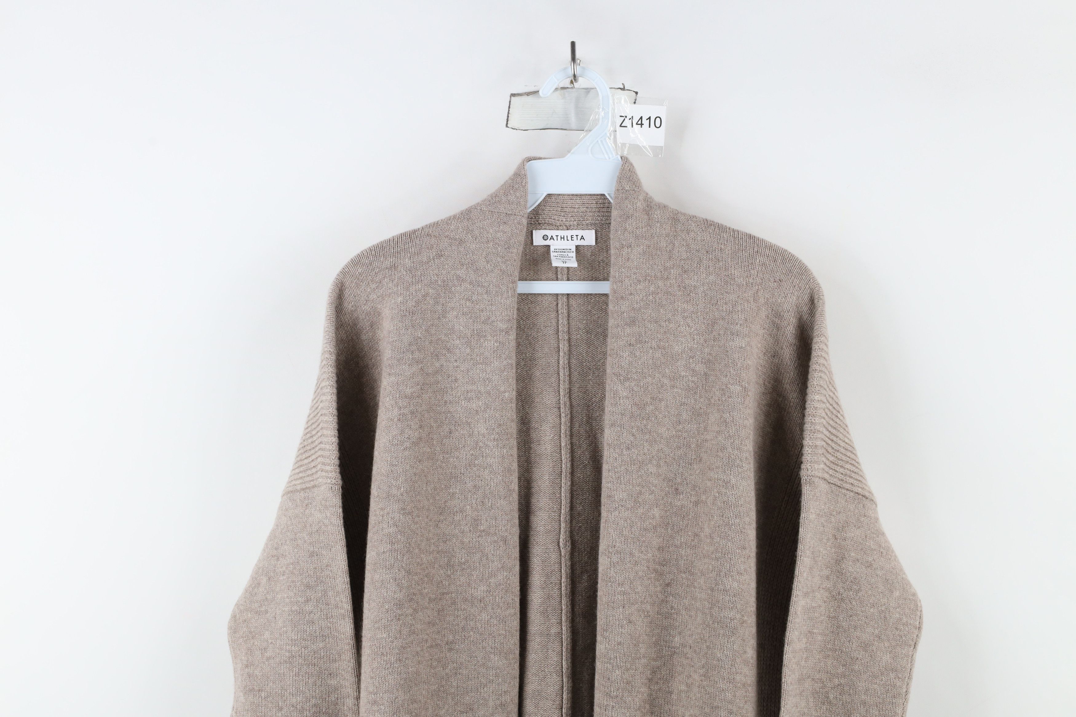Athleta × Vintage Athleta Wool Cashmere Knit Wrap Open Front Cardigan Sweater Size XS / US 0-2 / IT 36-38 - 2 Thumbnail
