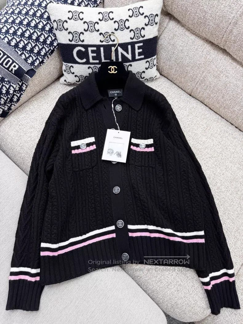 Chanel Chanel Double C enamel buckle pink and white striped long- Size XS / US 0-2 / IT 36-38 - 2 Thumbnail