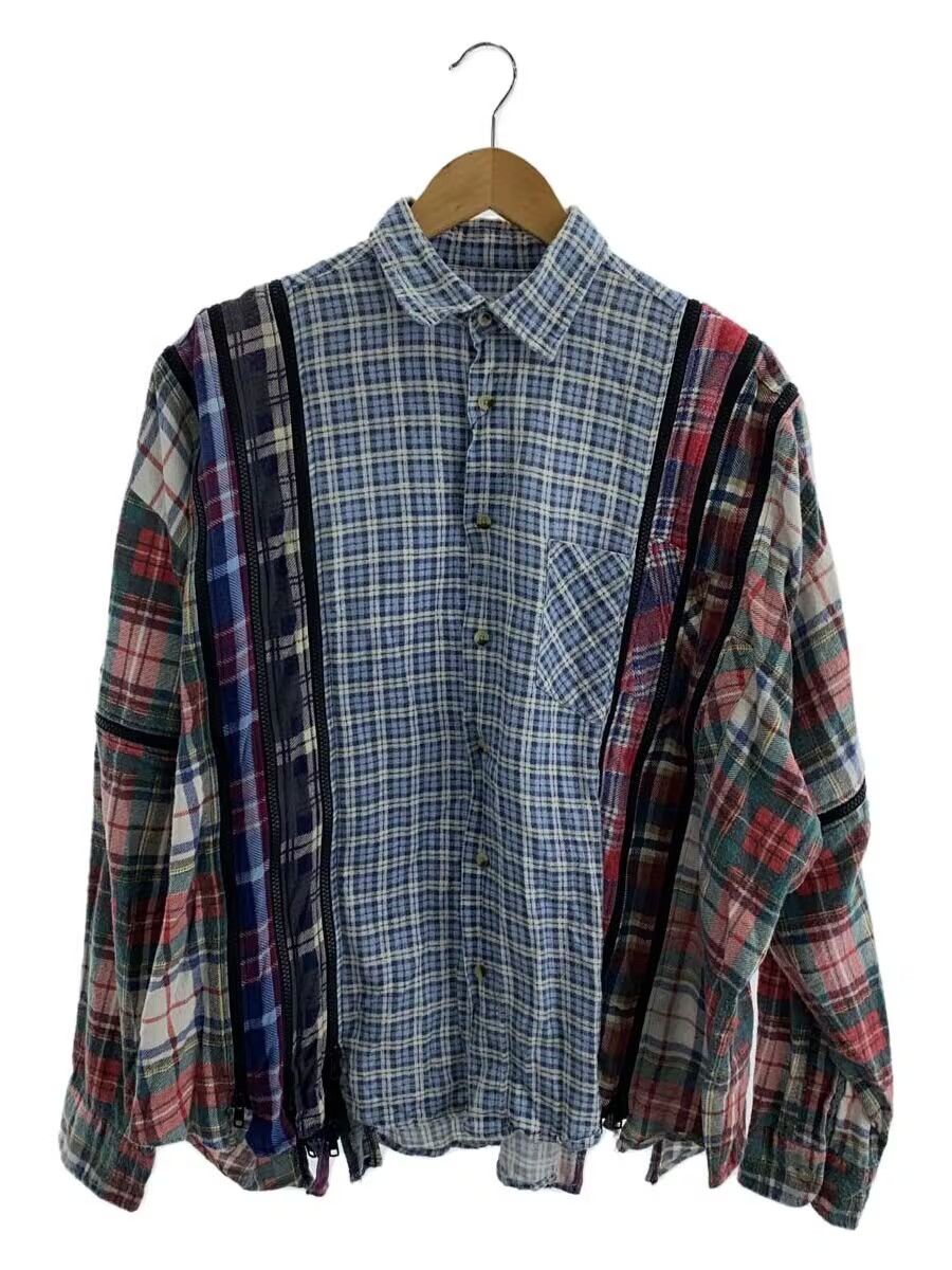 Pre-owned Needles Reconstructed Rebuild Boxy Flannel Shirt In Multicolor