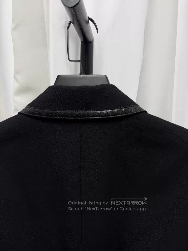 Number (N)ine Number (N)ine Leather Patch Wool Coat Size US L / EU 52-54 / 3 - 6 Thumbnail