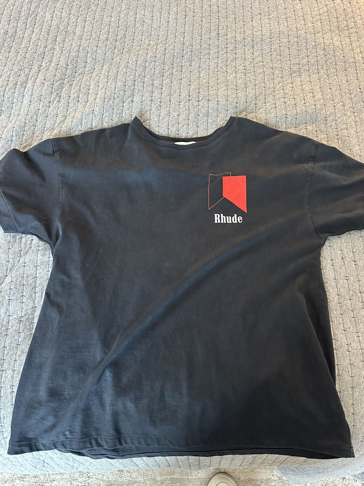RHUDE TEE SHIRT BLACK AND RED