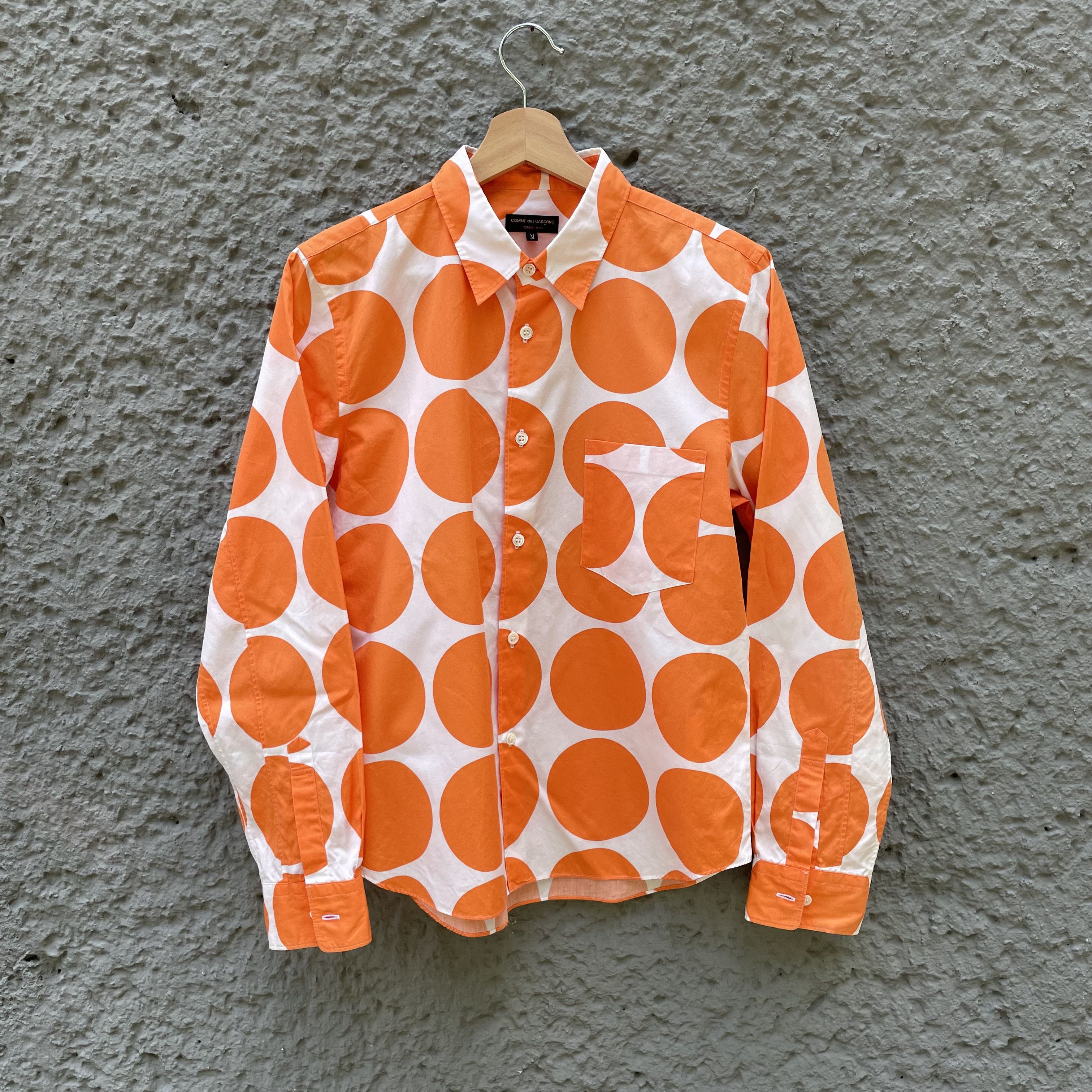Comme des Garcons × Comme des Garcons Homme Plus CDG Comme des Garçons Homme Plus Shirt Button Up Orange Dots Size US S / EU 44-46 / 1 - 1 Thumbnail