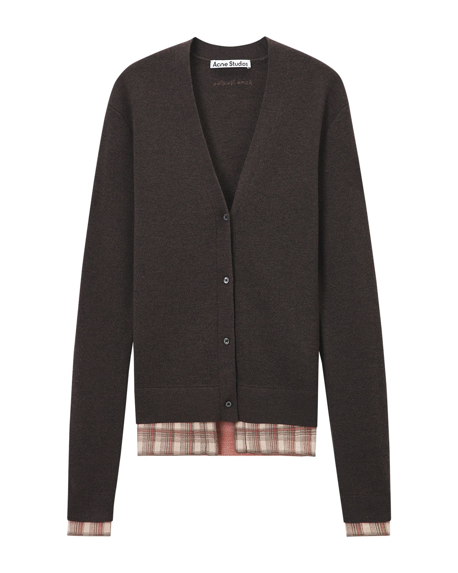 Acne Studios Acne Studios Plaid Spliced Knit Cardigan Size XS / US 0-2 / IT 36-38 - 1 Thumbnail