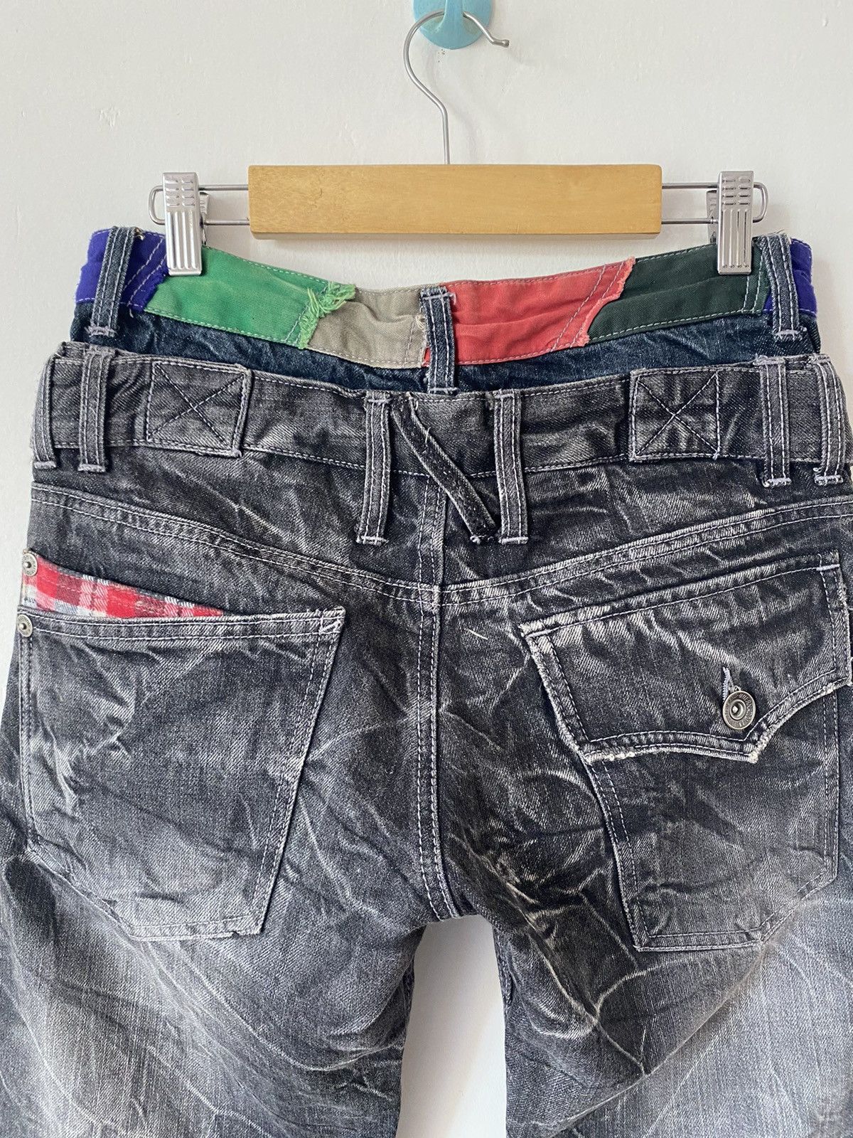 GOSTAR DE FUGA × If Six Was Nine Japanese Patina Double Waist Flash Distressed Denim Pants Size US 31 - 7 Thumbnail