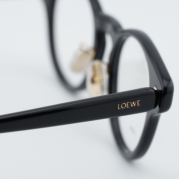 Loewe Loewe LW50085F 001 Unisex Eyeglasses Black 49mm Round Frame Size ONE SIZE - 5 Thumbnail