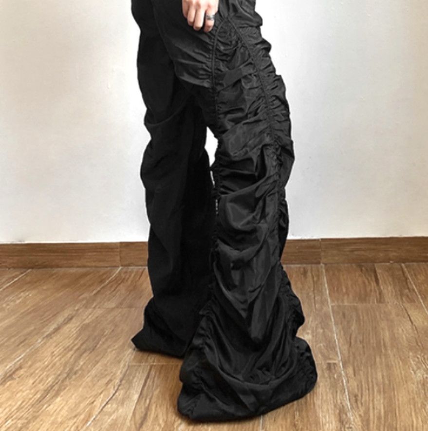 Designer × Japanese Brand × Vintage Vintage Baggy Punk Crinkle Sides Wide Leg Oversize Trousers Size US 30 / EU 46 - 7 Thumbnail