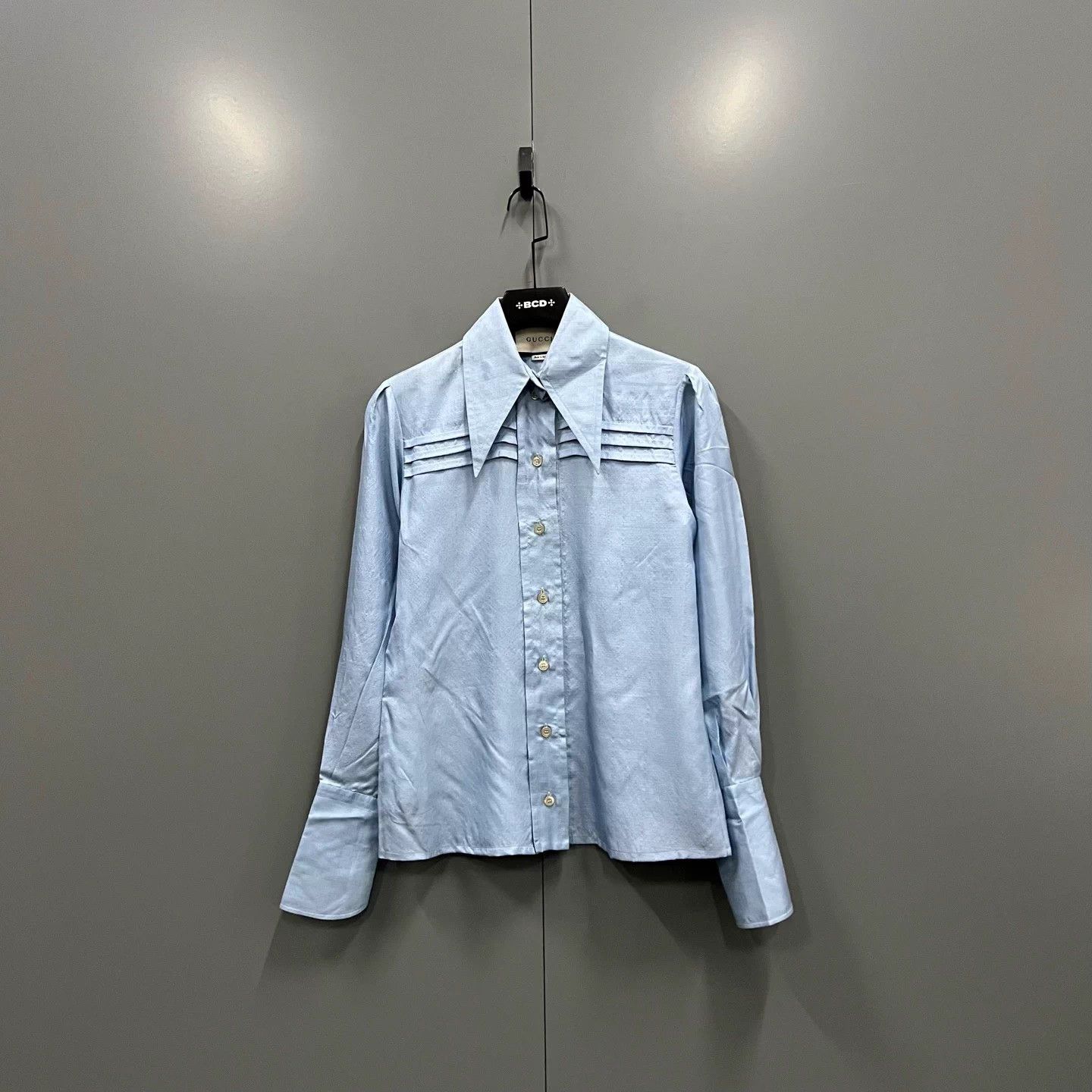 Gucci GUCCI blue collared shirt 40 NWT Size S / US 4 / IT 40 - 1 Thumbnail