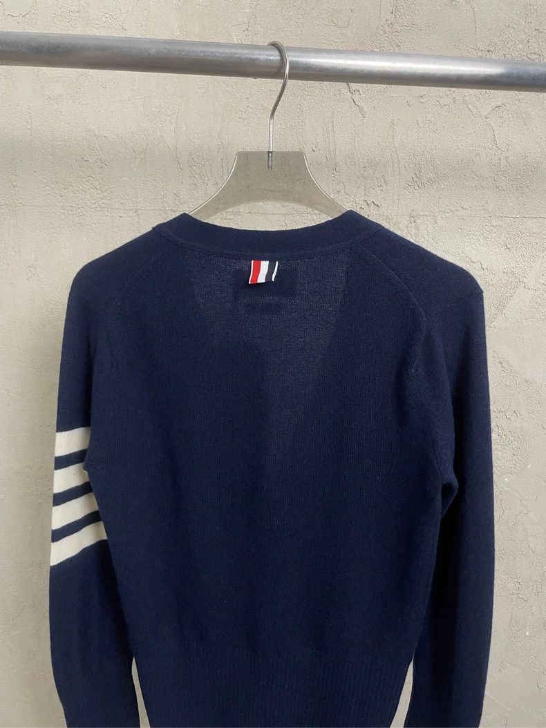 Thom Browne Thom Browne A Tibetan blue four-striped cashmere sweater Size XS / US 0-2 / IT 36-38 - 4 Thumbnail