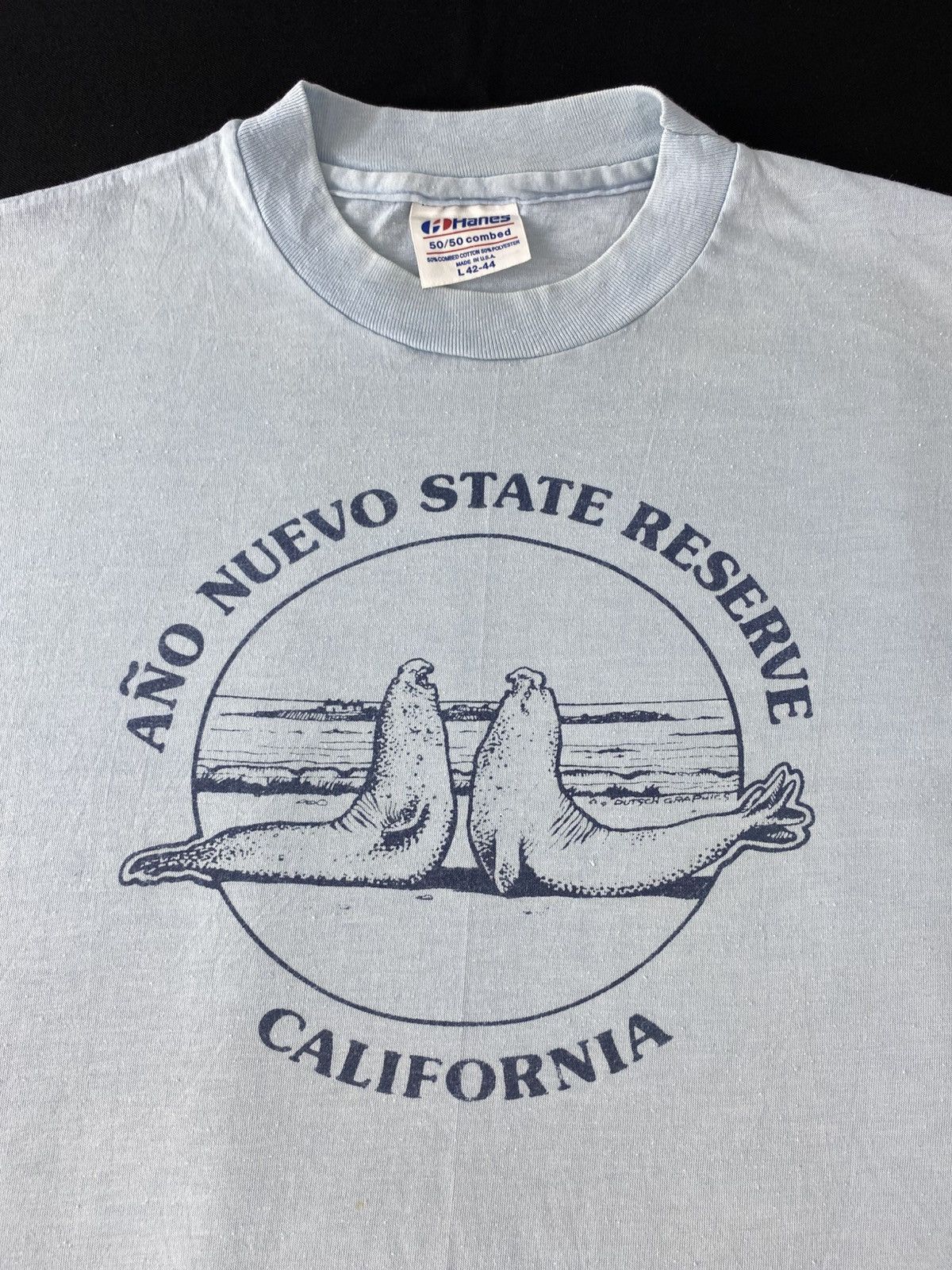 Hanes Vintage 90s Hanes Nuevo State Reserved Printed Tee T-shirt Size US M / EU 48-50 / 2 - 4 Thumbnail