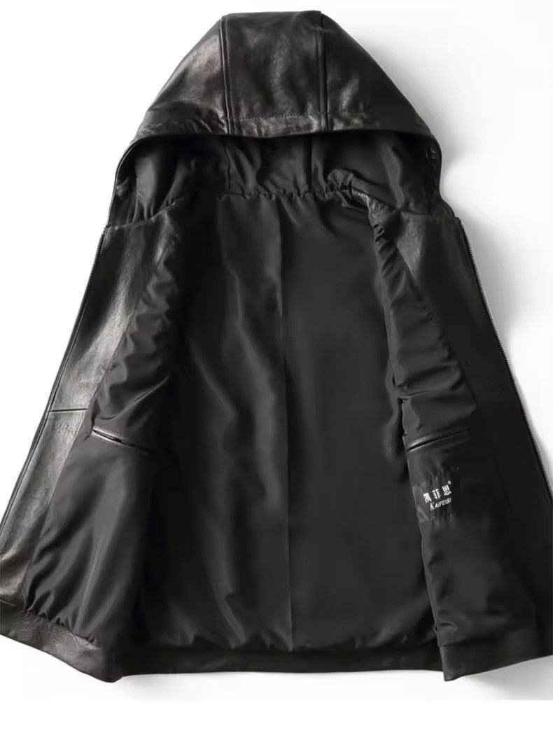 Japanese Brand × Leather Elegant Cool Black Pu Leather Vest Hoodie Size US XL / EU 56 / 4 - 6 Thumbnail