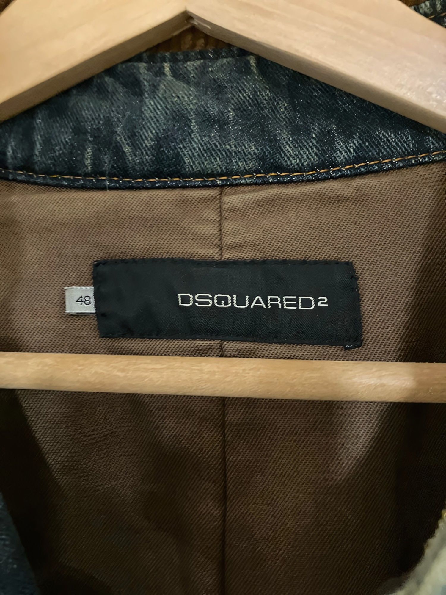 Dsquared2 F/W 2003 RUNWAY LEATHER SLEEVES DENIM COAT JACKET Size US M / EU 48-50 / 2 - 4 Thumbnail