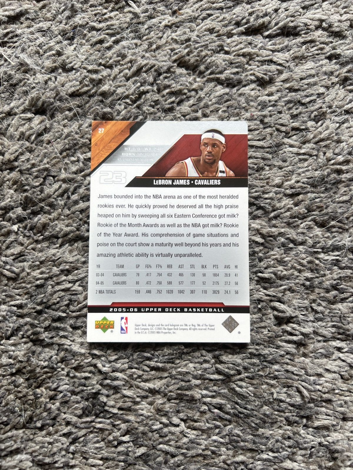 NBA 2005 Upper Deck #27 LeBron James Card Size ONE SIZE - 2 Thumbnail