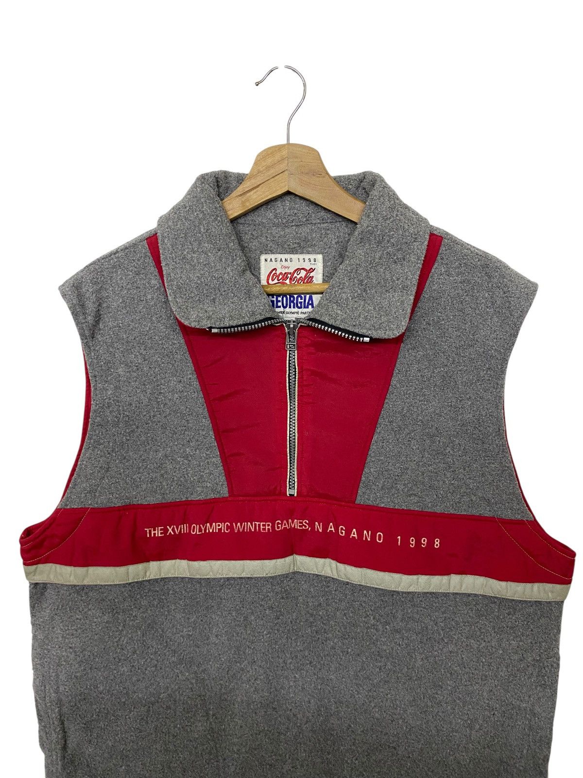 Vintage VTG 98 Nagano Winter Olympics fleece vest Coca-Cola Georgia Size US XL / EU 56 / 4 - 2 Thumbnail