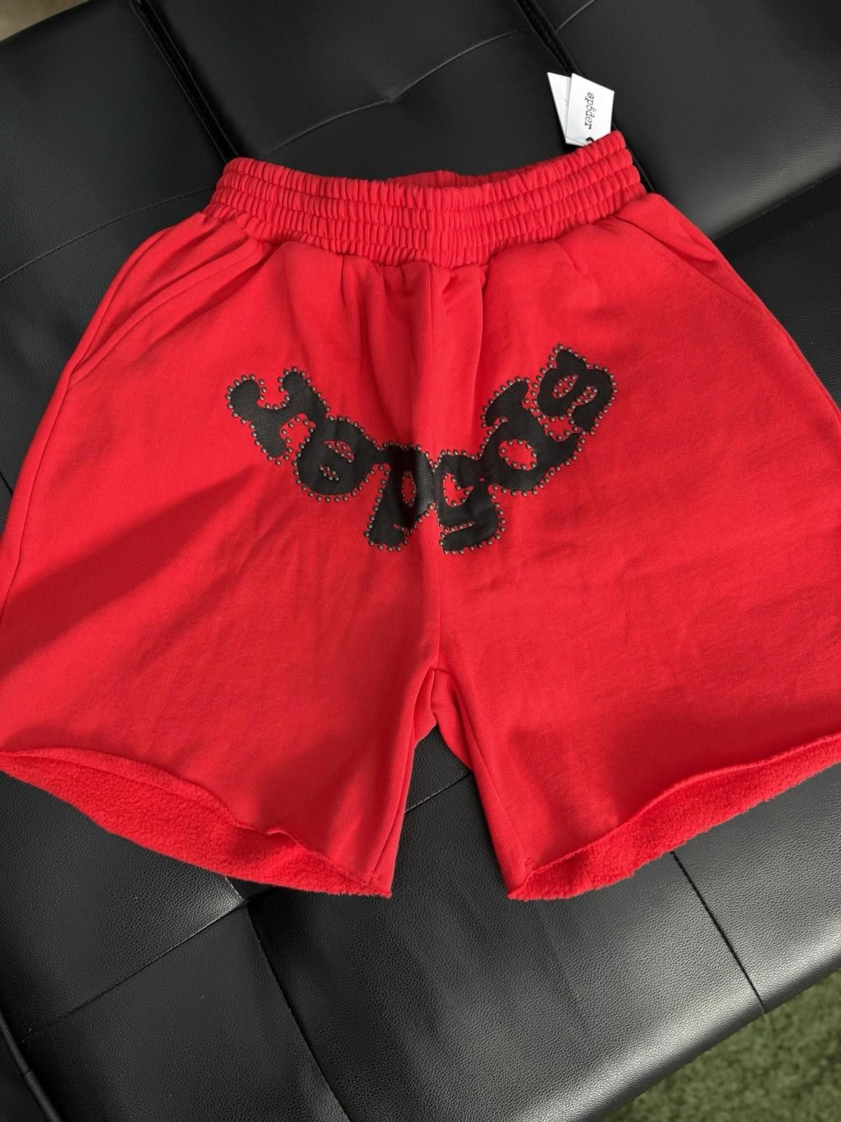 Sp5der Sp5der OG Web V2 Phantom Sweatshort “Red” New Studded (Small Size US 30 / EU 46 - 1 Thumbnail