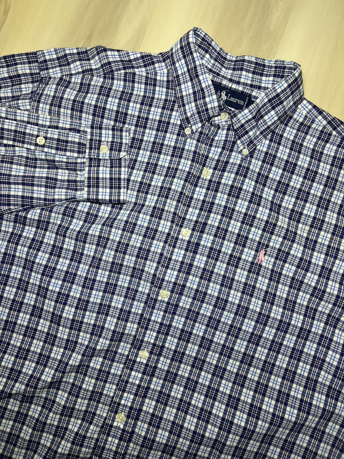 Polo Ralph Lauren Polo Ralph Lauren Blue Plaid Blaire Shirt Sz Large Button Size US L / EU 52-54 / 3 - 1 Thumbnail
