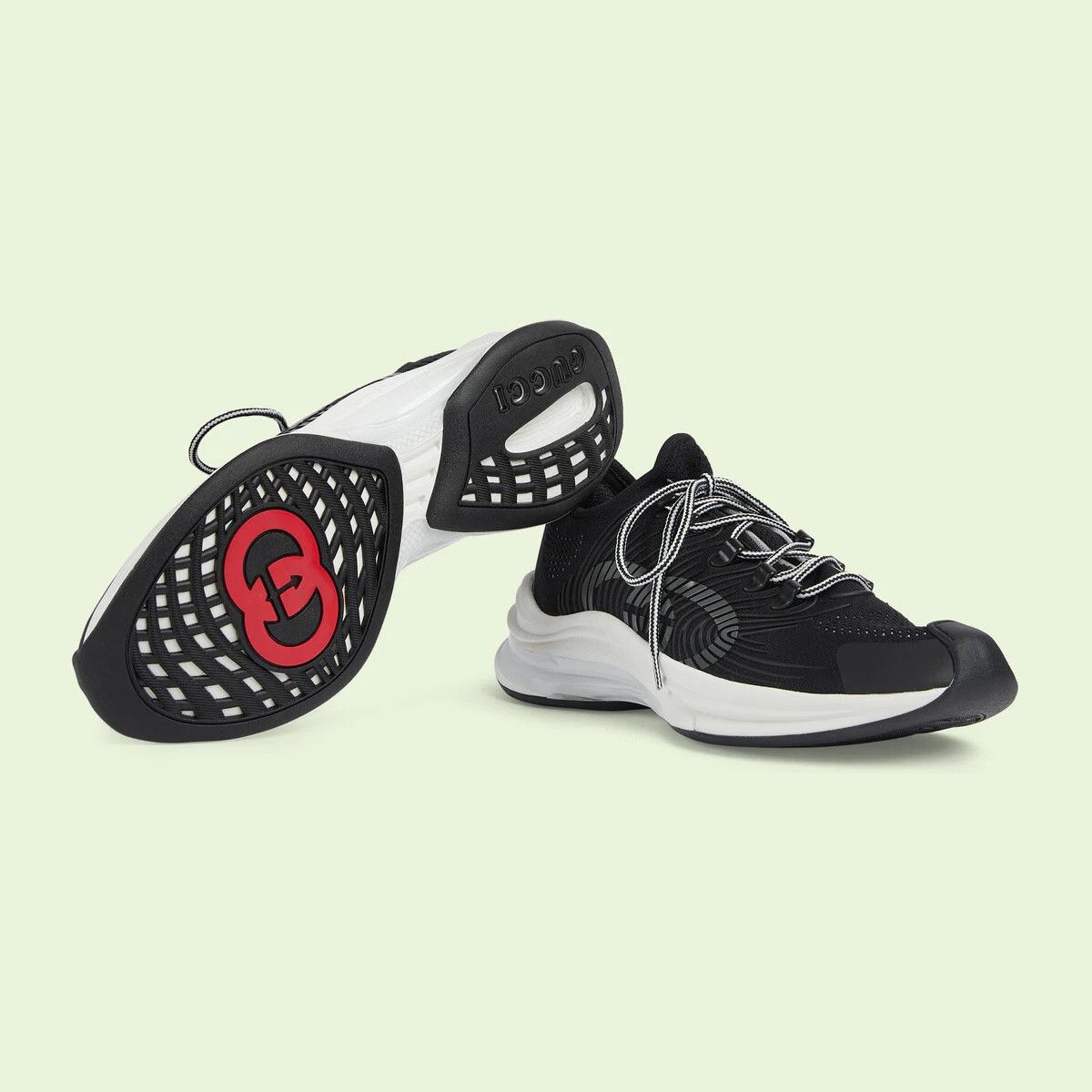Gucci o1s1wg110125 Run Low-Top Sneakers in Black Size US 14 / EU 47 - 5 Thumbnail