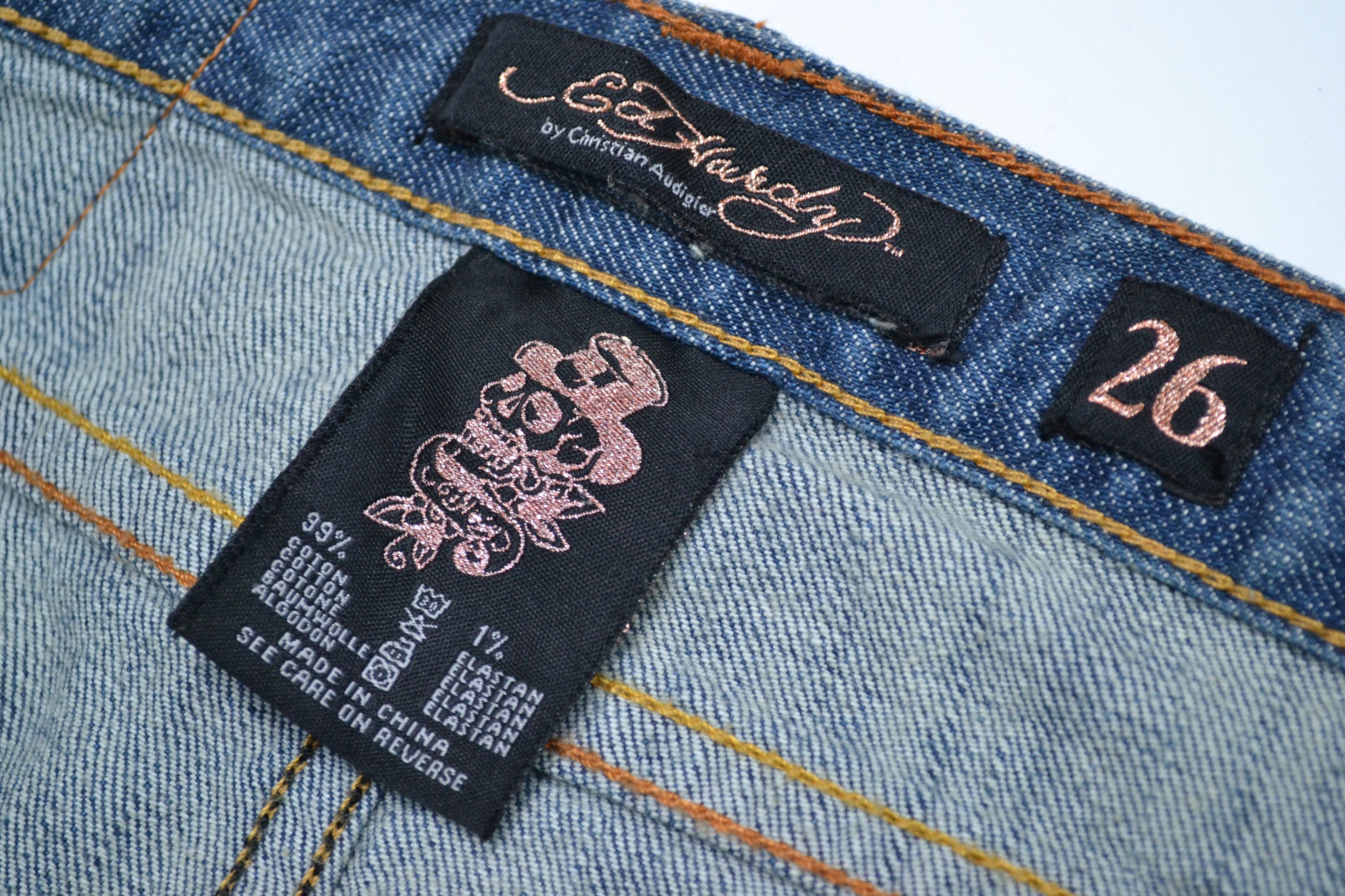 Ed Hardy Ed Hardy Y2K Koi Fish Embroidered Denim Mini Skirt Size 26" / US 2 / IT 38 - 4 Thumbnail