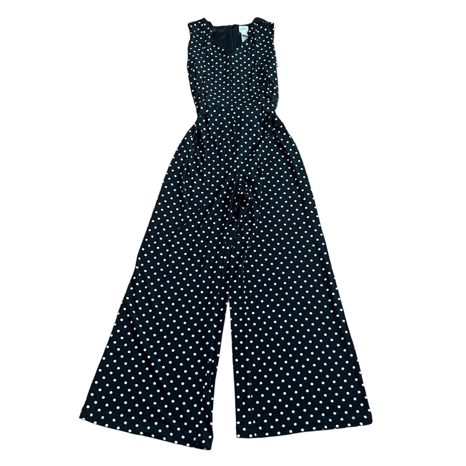 Chicos Chico’s Polka Dot Wide Leg Jumpsuit Black White Size S Size 30" / US 8 / IT 44 - 1 Thumbnail