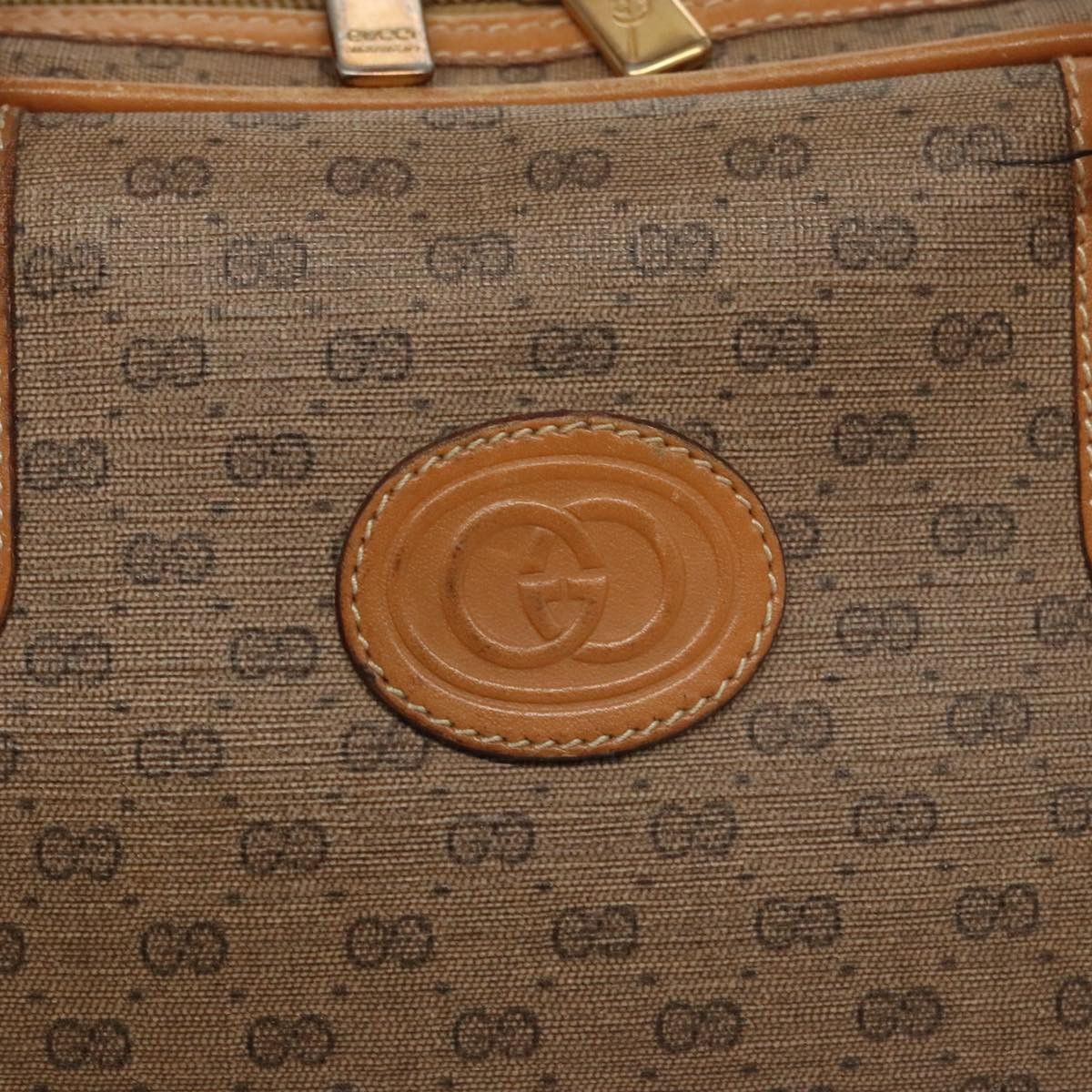 Gucci GUCCI Micro GG Supreme Hand Bag Pvc Leather Beige Gold Size ONE SIZE - 14 Thumbnail