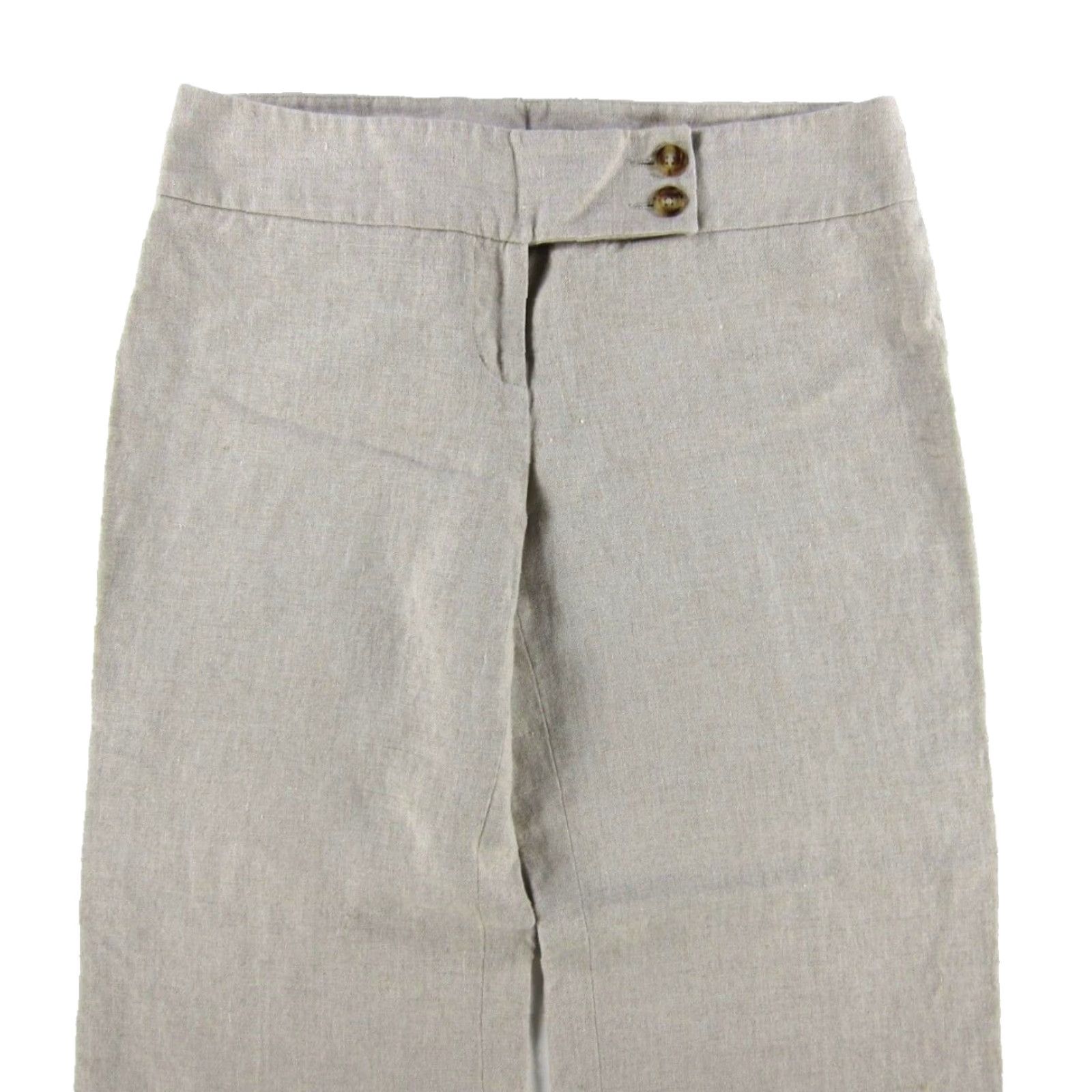 Michael Kors Michael Kors Women 100% Linen Capri Pants Wide Leg Brown Beige 10 Size 32" / US 10 / IT 46 - 5 Thumbnail
