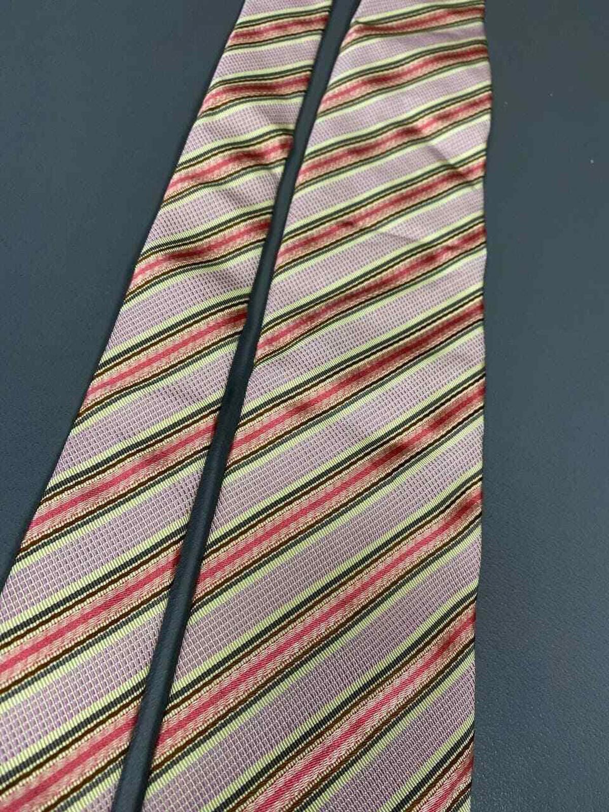 Pal Zileri NWT Pal Zileri Unico Cravate Striped Silk Tie in Pink Size ONE SIZE - 4 Thumbnail