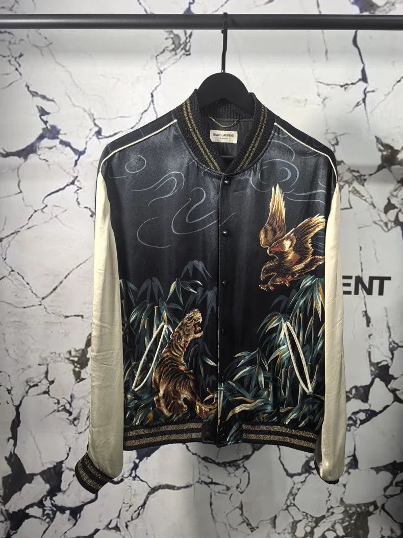 Saint Laurent Paris Saint Laurent Silk Tiger Eagle Jacket 16SS- DMC Size US XXL / EU 58 / 5 - 1 Thumbnail