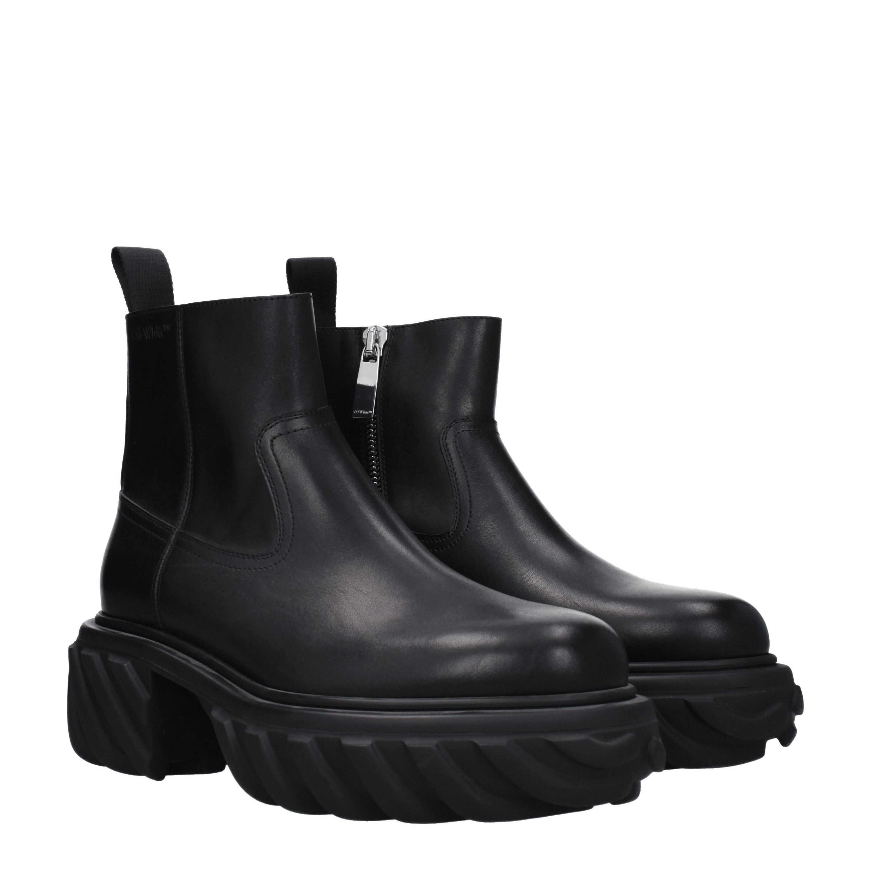 Off-White Ankle Boots in Leather Size US 8 / EU 41 - 1 Thumbnail