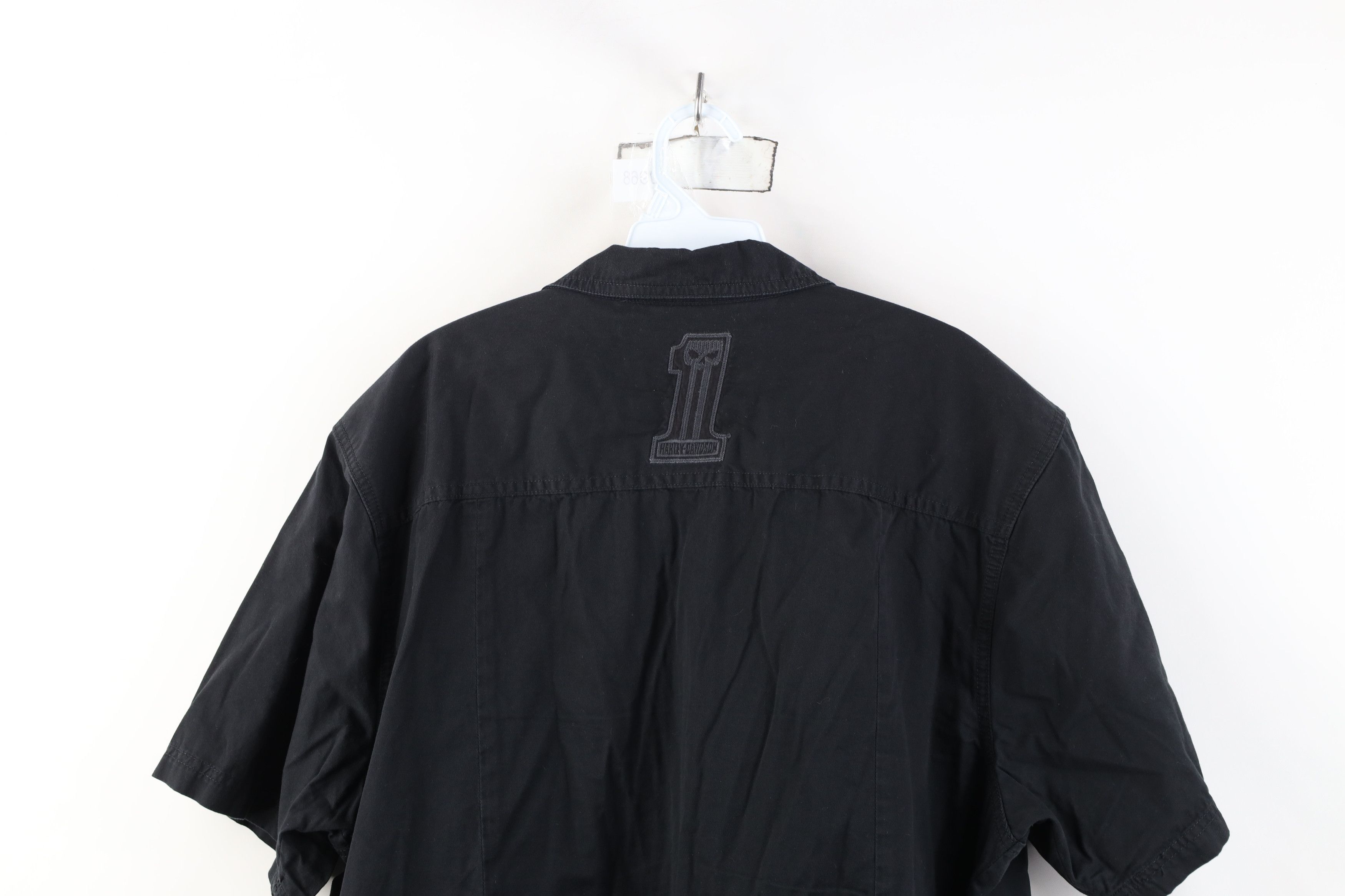 Harley Davidson Vintage Harley Davidson Spell Skull Mechanic Button Shirt Size US XXL / EU 58 / 5 - 14 Thumbnail