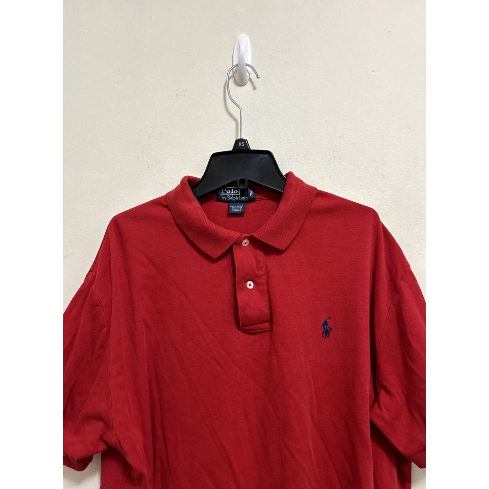Polo Ralph Lauren VINTAGE Polo Ralph Lauren Shirt Mens Sz Medium Red Short Sleeve Blue Pony Shirt Size US M / EU 48-50 / 2 - 2 Thumbnail