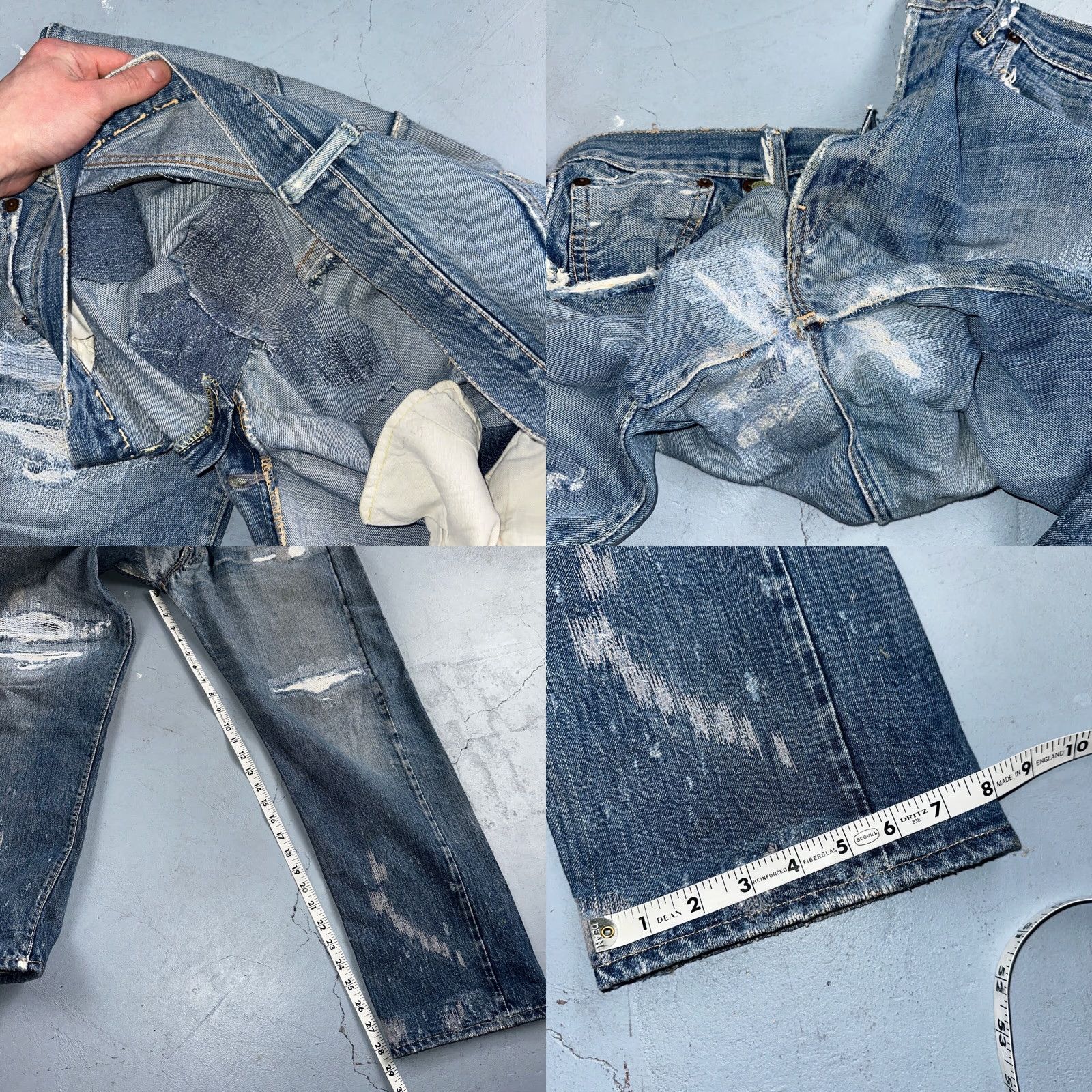Levi's VINTAGE Levi's 501 XX Jeans Big E Redline Selvedge USA 1960s 66 Act 34x28 Blue Denim Jeans Men's Regular 34 Inseam Stonewash Distressed Button Fly Size US 34 / EU 50 - 9 Thumbnail