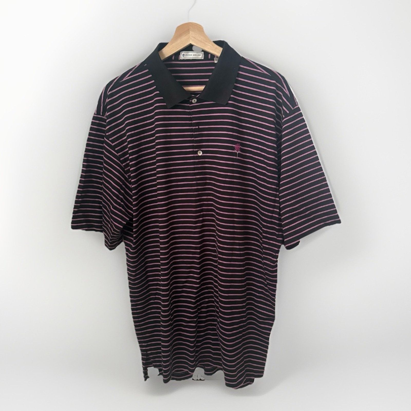 Peter Millar Peter Millar Summer Comfort Golf Polo Black Pink Striped Size US L / EU 52-54 / 3 - 1 Thumbnail