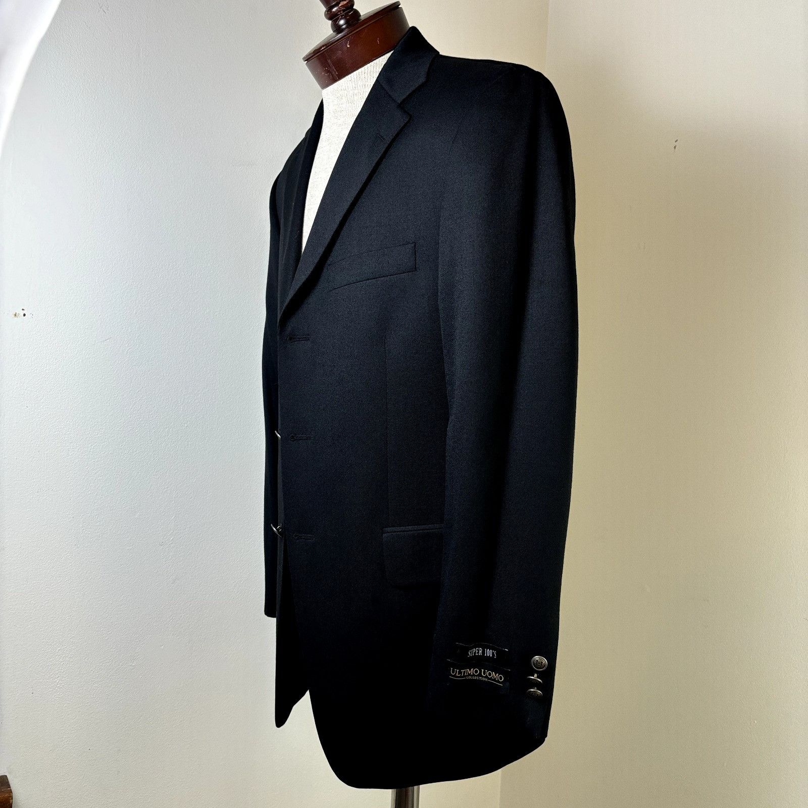 Other Ultimo Uomo NWOT Size 38R Men's Black Blazer Super 100's Woo Size 38R - 2 Thumbnail