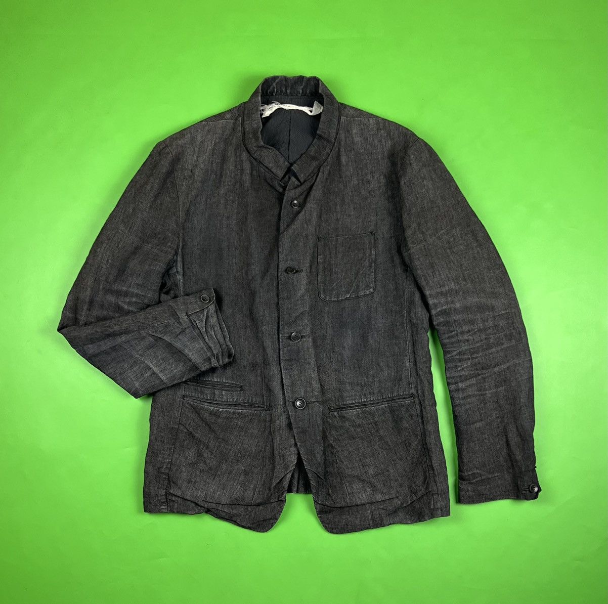 Pre-owned Individual Sentiments Japan Avantgarde Linen Jacket In Dark Grey
