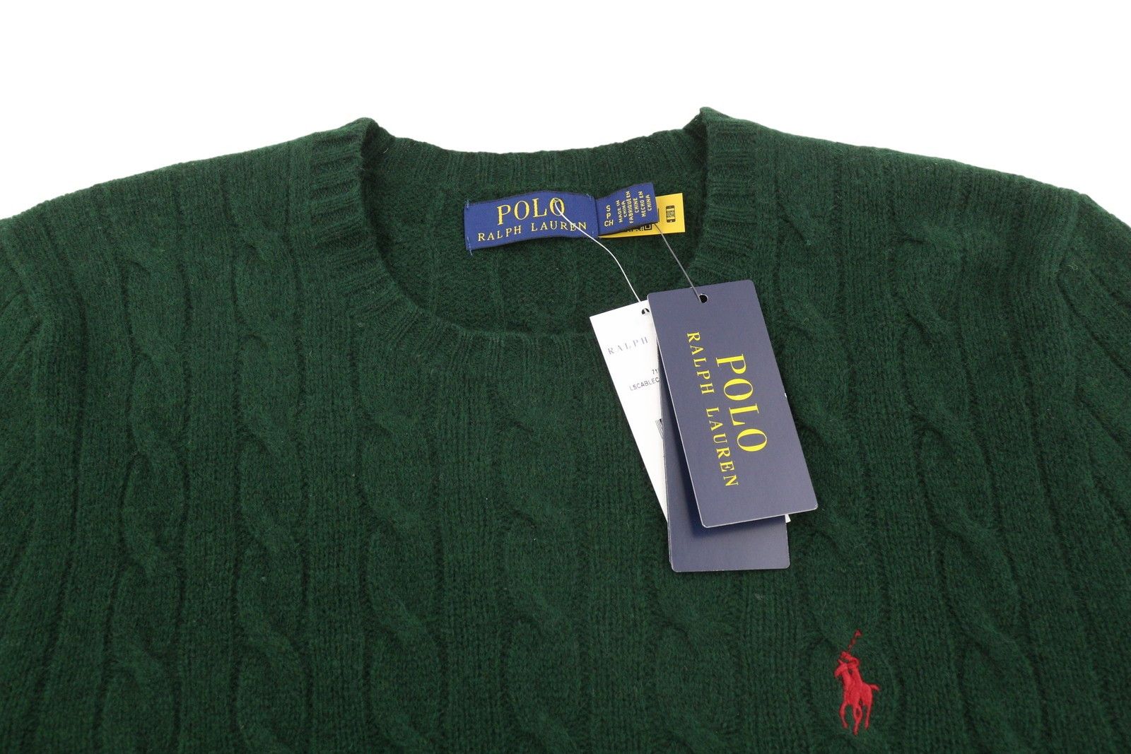 Ralph Lauren Dark Green S Wool Cashmere Tight Knit Pullover 86925 Size US S / EU 44-46 / 1 - 5 Thumbnail