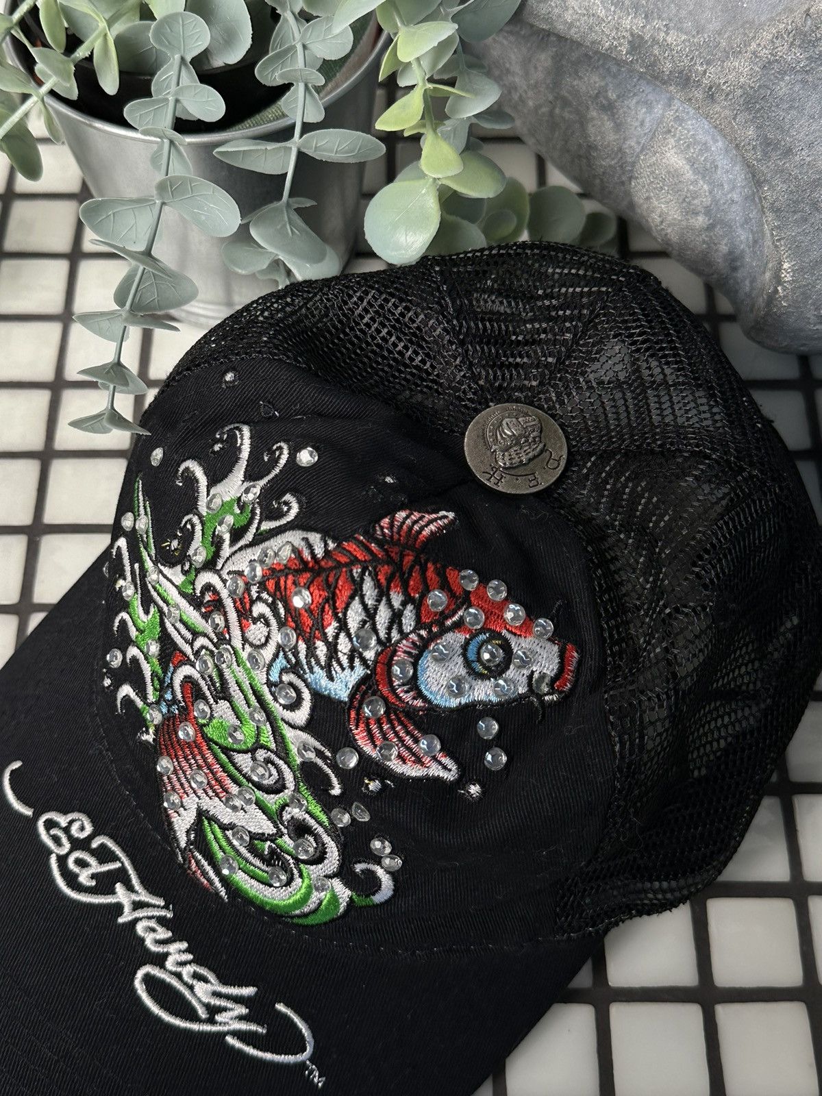 Ed Hardy × Vintage Vintage cap ed hardy y2k Size ONE SIZE - 3 Thumbnail
